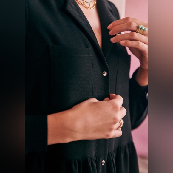 Sézane Aurora Mini Dress in Black EU 34 / UK 6 - Picture 3 of 12